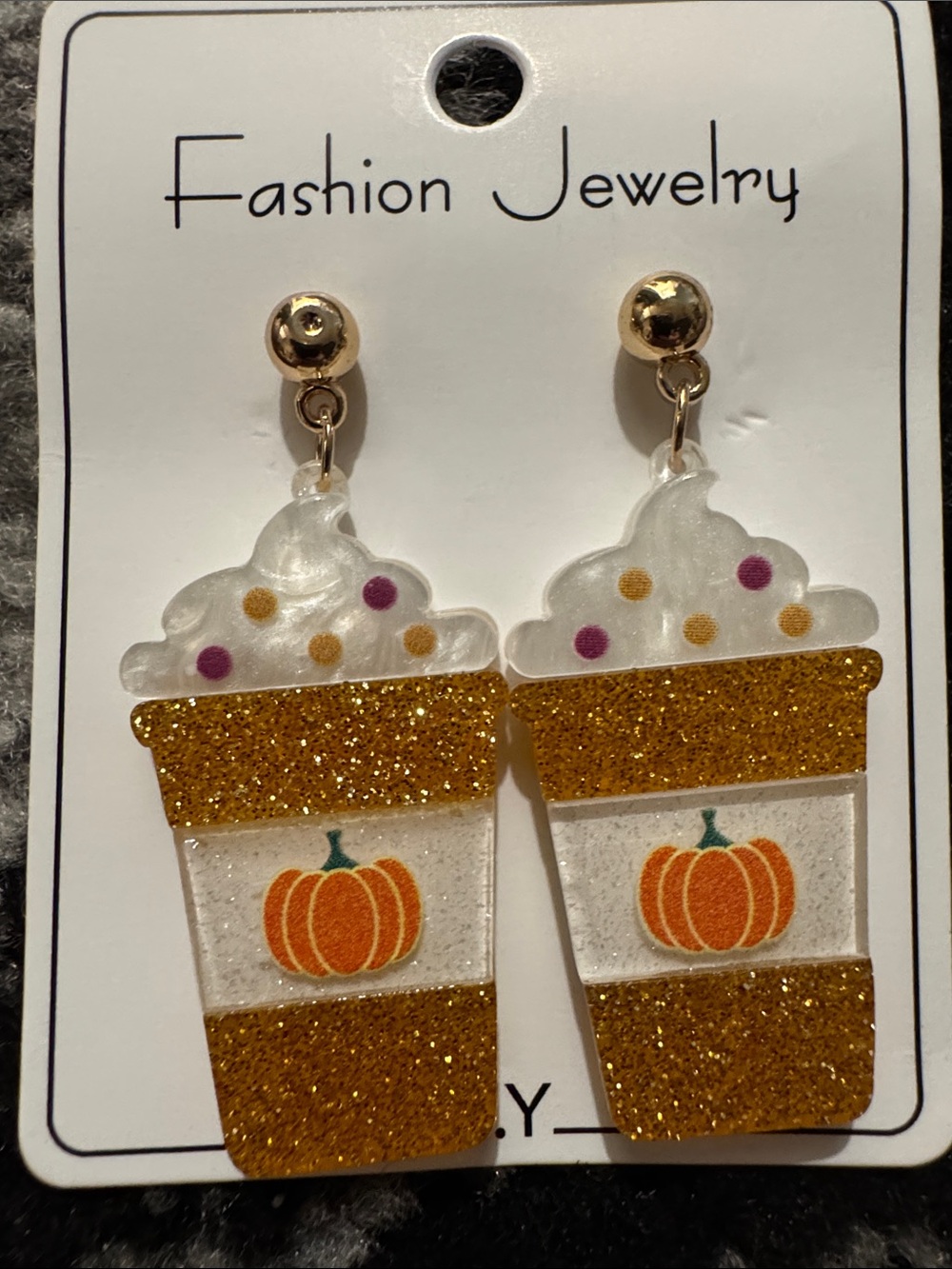 Pumpkin Spice Latte Novelty Drop Earrings NEW 🏷️